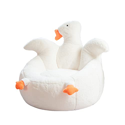 JOEUQK Stuffed Animal Storage Bean Bag, swan Shape Lounger Bean Bag Super Comfy Beanbag Cover Only for Organizing Plush Toys,77 * 85cm