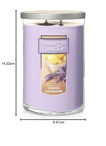 Yankee Candle Lemon Lavender Scented, Classic 22oz Large Tumbler 2-Wick Candle, Over 75 Hours of Burn Time, Ideal for Home Decor or Gifts