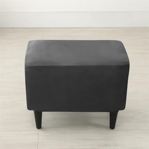 Fundas para sillones orejeros de terciopelo elástico lavables juego de 2 piezas negro