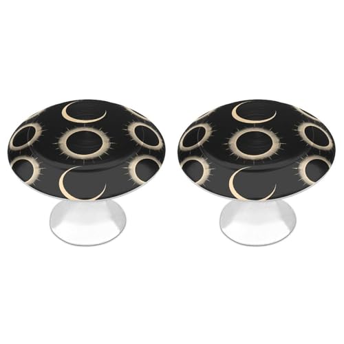 Image of Magnificent Solar Eclipse Pattern Drawer Pulls Decorative Cabinet Handle Kitchen Knobs Dresser Drawer Hardware 2 Pieces