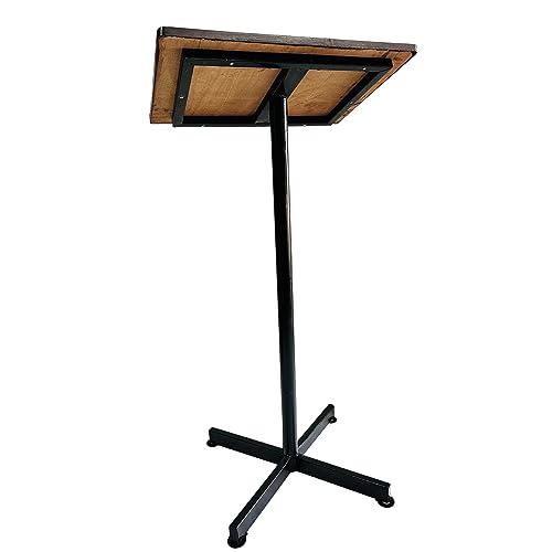 Image of Goyal steel & furniture Professors /Teachers /Podium /Portable /Durable /Strong Lecture Stand Made up of cast Iron Frame with Powder Coated Paint and Blue Wooden top (Blue, Stand with Single Support)
