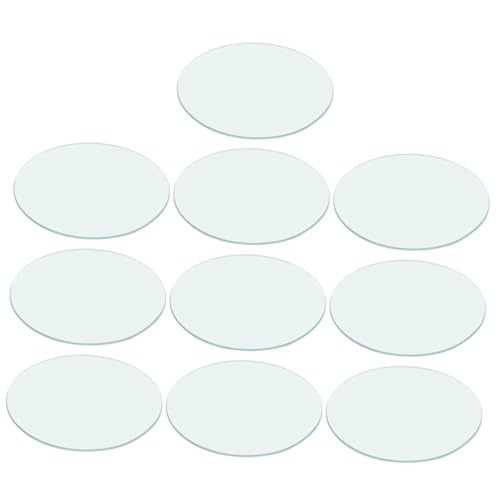 IMIKEYA 10pcs Laboratory Glass Beakers Covers Transparent Watch Glasses for School and Industry Experiments Round Flat Evaporating Dish with High Chemical Durability