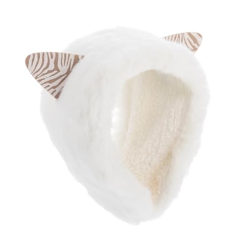 Gatuida Lovely Cat Ear Headband Plush Ear Muff with Warmth and Comfort for Girls Cute Winter Hair Decoration for Outdoor Use for Daily Wear and Parties White