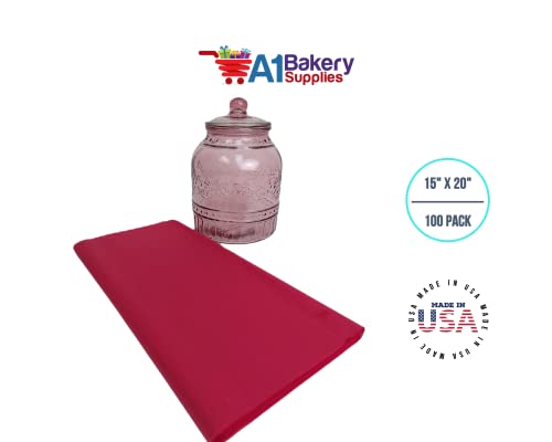 A1 Bakery Supplies Cranberry Tissue Paper 15 Inch X 20 Inch - 100 Sheet Pack - Tissue Paper Made in USA - Thumbnail 4