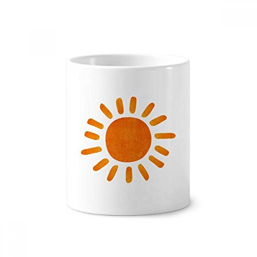 Tasse blanche en céramique soleil pour ranger vos brosses à dents proprement