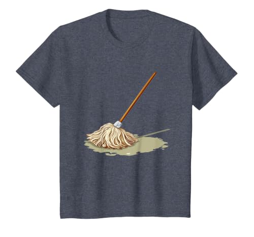 Funny mop up Outfit T-Shirt, Youth, Heather Blue, Large