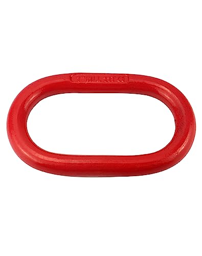 QWORK Oblong Master Link, 1 Pack, 1\", 24250lbs, Grade 80 Steel Heavy-Duty Chain Lifting Ring for Rigging Lifting - Red - Thumbnail 7