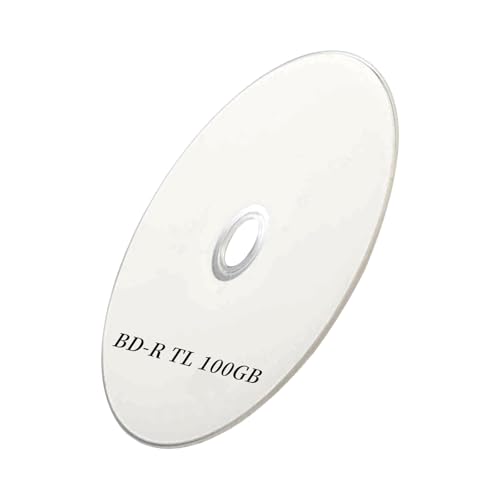 MAWFOZIN BD-R TL BDTL 100GB Enterprise Archival Grade Triple Layers 4X with 2 Pack White Inkjet Hub Printable Blank Disc Surface Blank Blu-Ray Recordable Media Jewel Case Box (2)