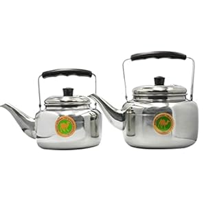 two tea pot Stainless Steel, with two size 1L and 1.60L, Tea Coffee Pot Ideal for Home Office & Hotel , Compact…