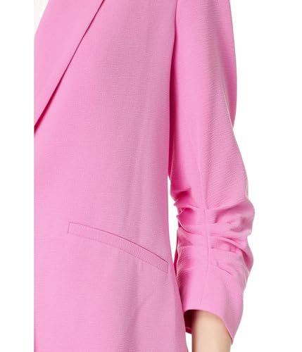 CeCe Women's One Button Blazer with 3/4 Ruched Sleeves3