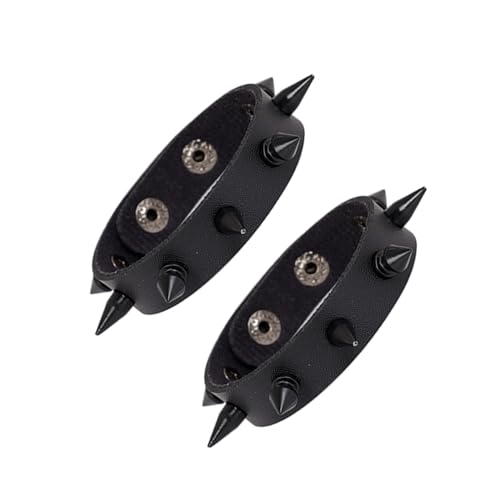 Manfnee Leather Cuff Bracelet Punk Bracelet Rock Braided Rivets Wristband for Men Women Adjustable