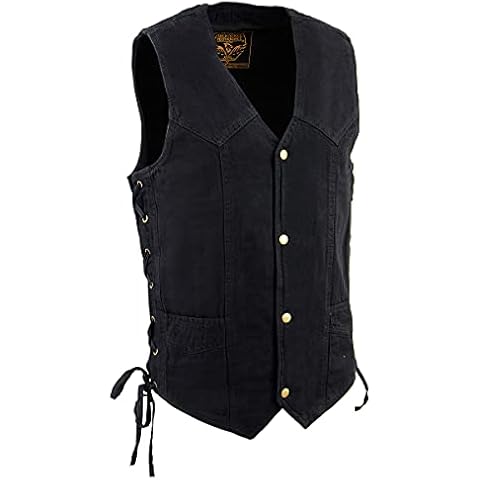 Milwaukee Leather Men's Black Denim Vest Cover
