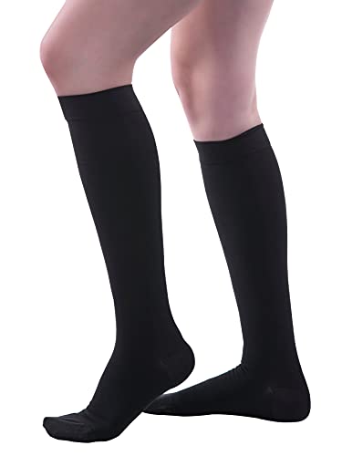 Image of Allegro 20-30 mmHg Firm Knee High Compression Stockings for Men and Women | Support hose with durable fabric and full toe coverage for comfortable everyday wear during work, travel and active days