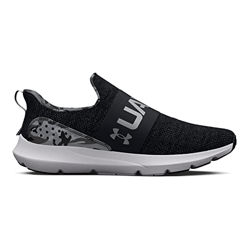 Under Armour Men's Surge 3 Print Slip On Running Shoe, (001) Black/Black/Metallic Silver, 15 #TOP1