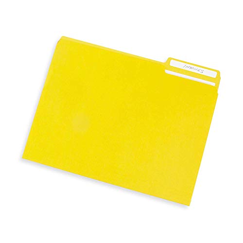 File Folder, 1/3 Cut Tab, Letter Size, Yellow, Great For Organizing And Easy File Storage, 100 Per Box #TOP2