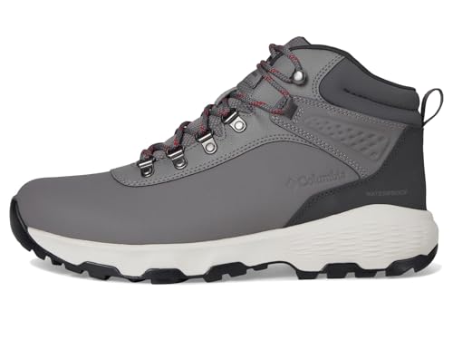 Columbia Men's Newton Wander Leather Hiking Shoe, City Grey/Mountain Red, 10.5