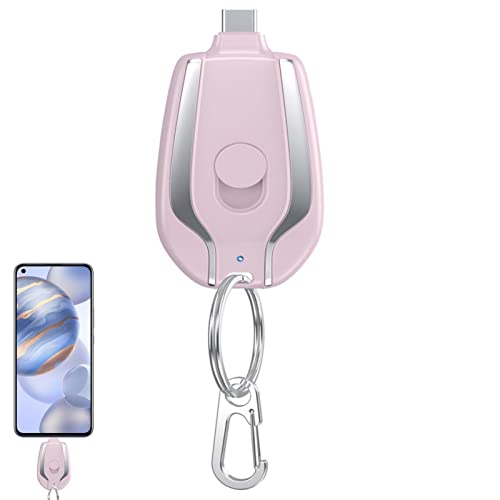Powerbank USB C, Powerbank 1500mah,Tragbares Ladegerät,Tragbares Schlüsselanhänger Ladegerät,Ultrakompaktes Mini Akku Pack Schnelllade Backup Powerbank Für Telefone Cover