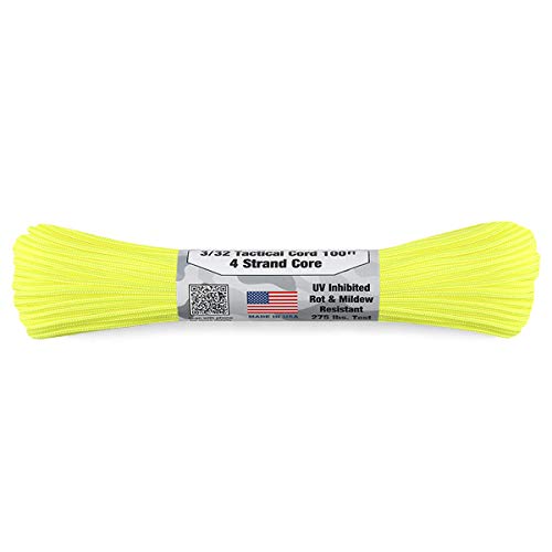 ATWOOD ROPE MFG. AgEbhE[v 275Lbs ^NeBJR[h/pR[h 3/32X100tB[g MADE IN USA(NEON YELLOW)y|Xg [ 䂤pPbg֑ΉzpR[h 4mm 3mm 2mm 