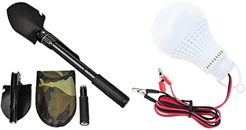 ABBASALI Multipurpose Portable Military Folding Shovel with Carrying Pouch & Garage Lamp(Picnic Lamp) For Picnic Spot