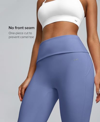 BRXL No Front Seam Fold Over Flare Leggings for Women 31" Blue 3XL - image 4