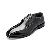 YFFUSHI Herren Schnürschuhe Derby Lackleder Elegante Businessschuhe Für Den Gehobenen...