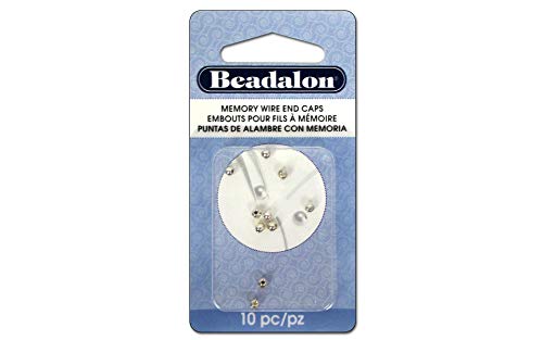 Beadalon Memory Wire End Cap 3mm Round Silver Plated, 10-Piece