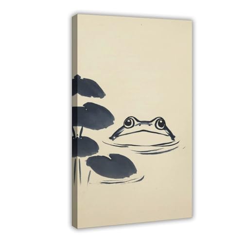 Toile rétro grenouille zen japonaise décoration murale salon et chambre 50x75