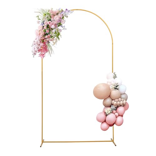 yumiaohe 7.2FT Metal Arch Backdrop Stand Gold,Stable Wedding Balloon Arched Backdrop Stand Square Arch Frame for Birthday Party Bridal Baby Shower Christmas Ceremony Decoration