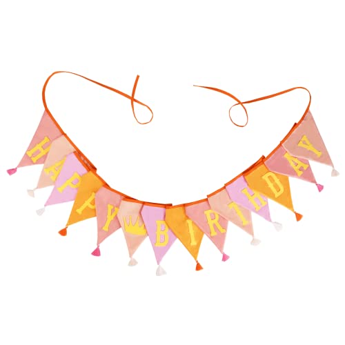 G2PLUS Bandierine Happy Birthday,Ghirlanda Bandierine Stoffa con Nappe Compleanno Striscione Buon Compleanno Bandierine Compleanno per Feste di Compleanno Partito