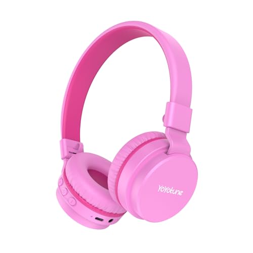 Image of Kids Bluetooth Headphones,Lightweight Kids Headphones Wireless,85 /94dB Safe Volume,40H Playtime,Fast Charging,Bluetooth 5.3,Over Ear,Toddler Headphone Built-in Mic for School /Tablet /Travel (Pink)