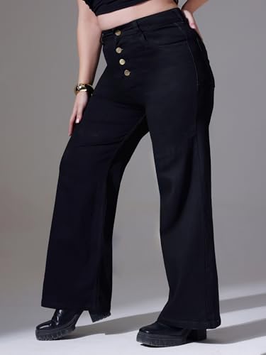 Image of Miss Chase A+ Women's Bootcut High Rise Regular-Length Stretchable Denim Shaping Jeans
