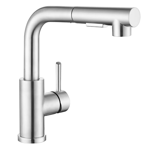 APPASO Grifo de cocina, grifo de cocina con alcachofa extensible para la cocina, monomando extensible, 1 orificio, giratorio 360°