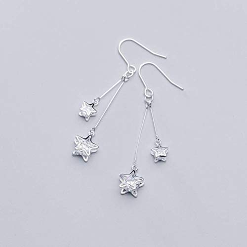 Boucles d'oreilles S925 pour femmes avec de jolis diamants roses à cinq points style coréen