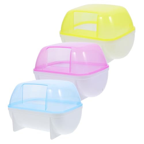 HANABASS 3個 ペットハムスター消臭浴槽 モルモットのトイレ ウサギのペレット ぬいぐるみ ハムスターのおやつ ウォーターサーバー猫 おもちゃ うさぎ ごみロッカー ネズミのもの 豚 人間