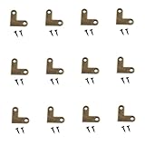 Maxmoral 12PCS 2.7CM/1Inch Antique Bronze L Shaped Brass Flat Corner Bracket Fitting Flat Corner Support Plate Support Drawer Fixing Corner Suitable for Wooden Box Jewellery Box Tool Box and Bookcase