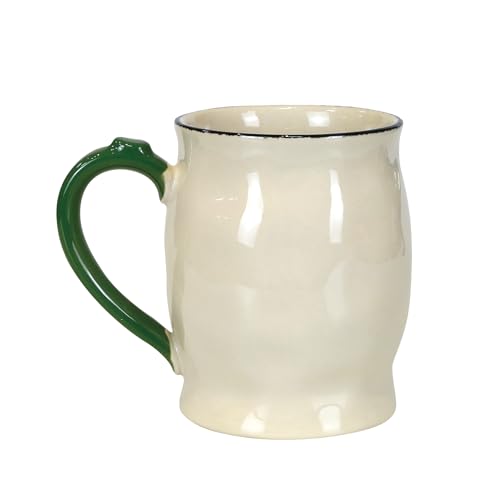 Taza de café pintada a mano en stoneware 15 oz multicolor miniatura 2