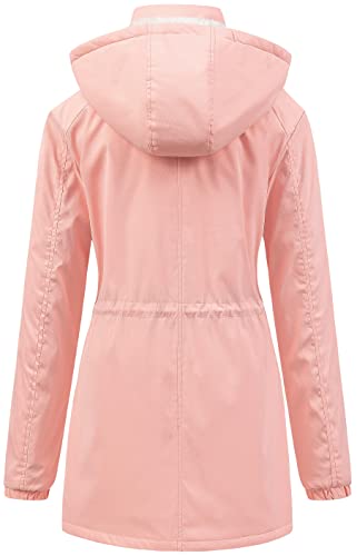 Chrisuno Women'S Winter Jacket Heavyweight Long Thickened Hooded Soft Sherpa Waterproof Puffy Coat Pink 2Xl thumb #1