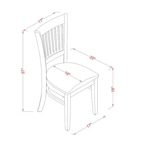 Image of East West Furniture VAC-ESP-C Vancouver Kitchen Dining Chairs - Linen Fabric Upholstered Wooden Chairs, Set of 2, Espresso