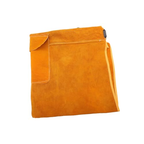 IWOWHERO Protective Clothing for Welding Thickened Leather Apron Electric Welding Safety Gear Pockets for Tools Size Random