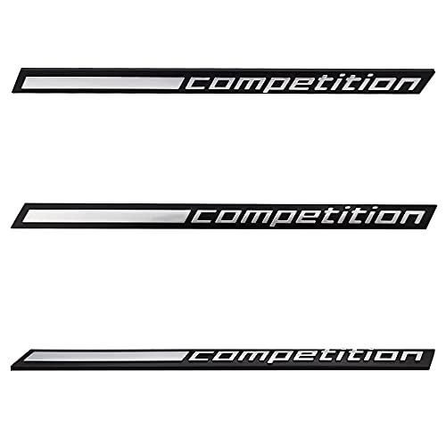 Image of 2pcs 17.2CM Glossy Black Competition Bar Underlined Emblem for BMW Thunder Edition M1 M2 M3 M4 M5 M6 M7 M8 X3M X4M X5M X6M Car Trunk Sticker Rear