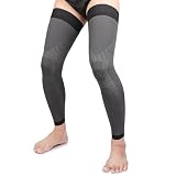KEKING® Full Leg Compression Sleeves, Unisex, Thigh High Compression Stocking 20-30mmHg Graduated Support for Thigh Calf Knee, Running, Basketball, Reduce Varicose Veins and Swelling, 1 Pair, Black M
