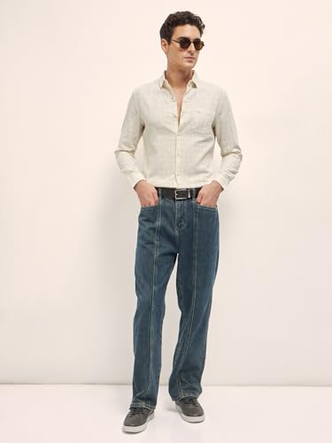 Image of THE BEAR HOUSE Men's Cotton Checked Slim Fit Shirt