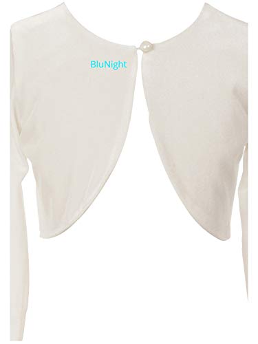 Image of BluNight Collection Little Girls Long Sleeve One Button Velvet Bolero Sweater Jacket Dress Cover Up