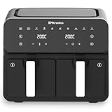 EMtronics 8L Dual Zone Air Fryer 2500W Family Size, 8 Preset Cooking Mode, Match Cook & Smart Finish Functions, 8 Litre - Black - Image 1