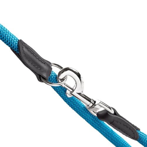 HUNTER Verstellbare Hundeführleine FREESTYLE, Farbe: petrol, robust & wetterfest, 3-fach verstellbar, Tau mit Polyamid-Kern, liegt weich in der Hand, pflegeleicht, Größe: 1,0/200