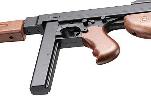 Lancer Tactical Airsoft Tommy Thompson Submachine Gun Ww2 Chicago Typewriter Full Auto Electric Smg Aeg With Extra Drum Magazines thumb #3