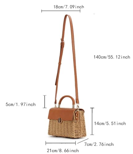 Straw Shoulder Bag for Women Summer Beach Tote Handbag PU Leather Woven Hobo Crossbody Bag for Travel 20252