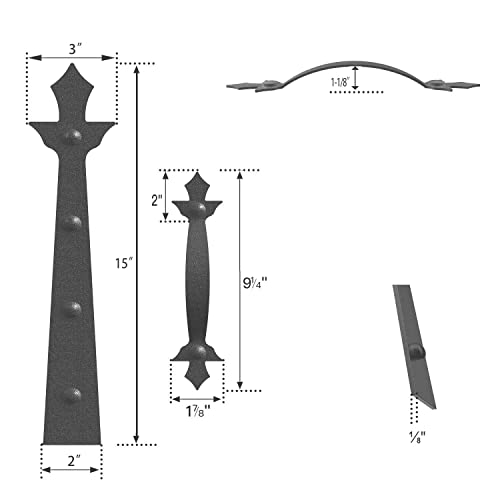 Kingmanta Garage Door Magnetic Decorative Hardware/Fauk Garage Door Hinges And Handle/Garage Door Accents Magnets( 6Pcs) | Black #TOP1