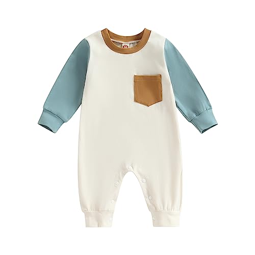 Image of Casual Fall Winter Clothes Infant Baby Boy Long Sleeve Romper Jumpsuit Playsuit One Piece Outfit