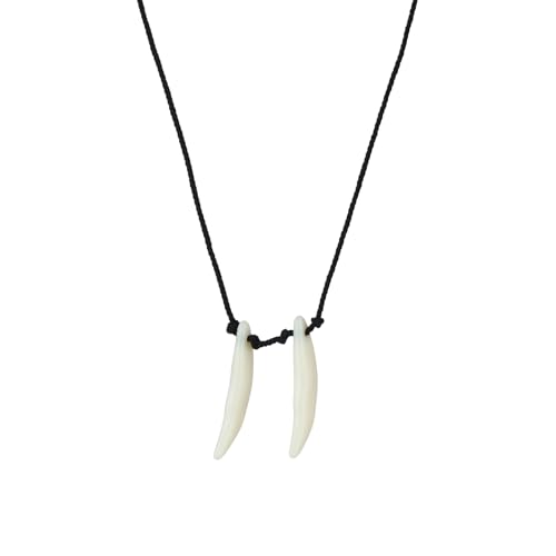 Facilier Costume Acrylic Shark Tooth Wolf Teeth Necklace for Tribal Wizard Witch Halloween Costume Cosplay Men Women